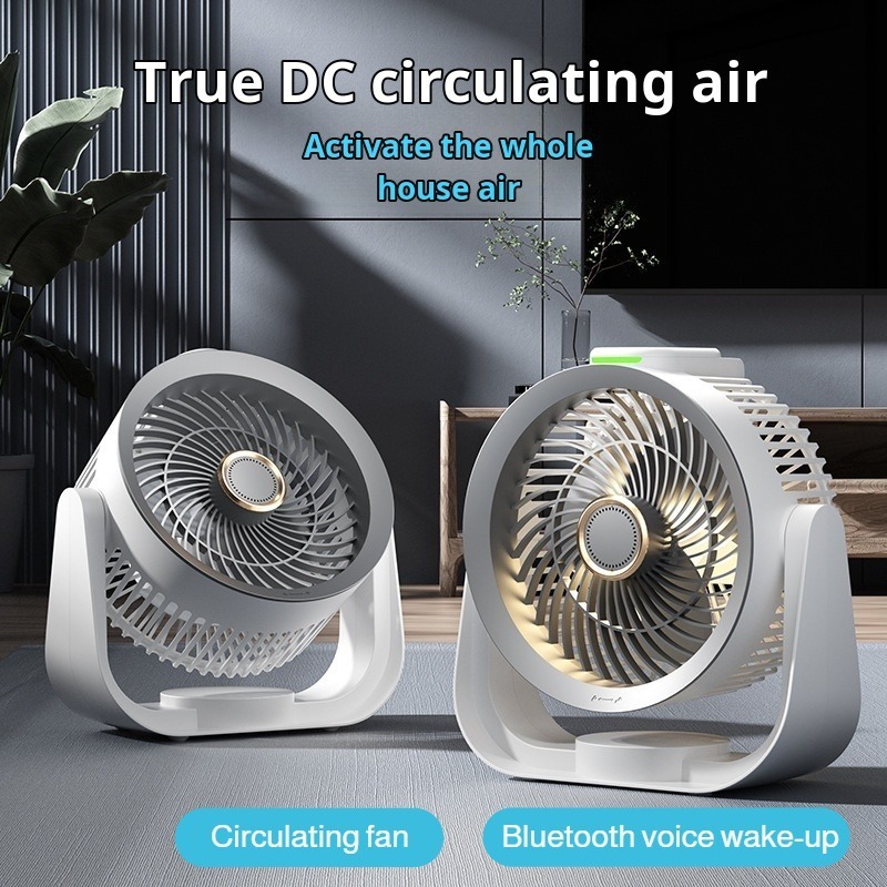 Smart Home Office - Intelligenter Schreibtischventilator, sprachaktiviertes Nachtlicht, vier Geschwindigkeitsstufen,