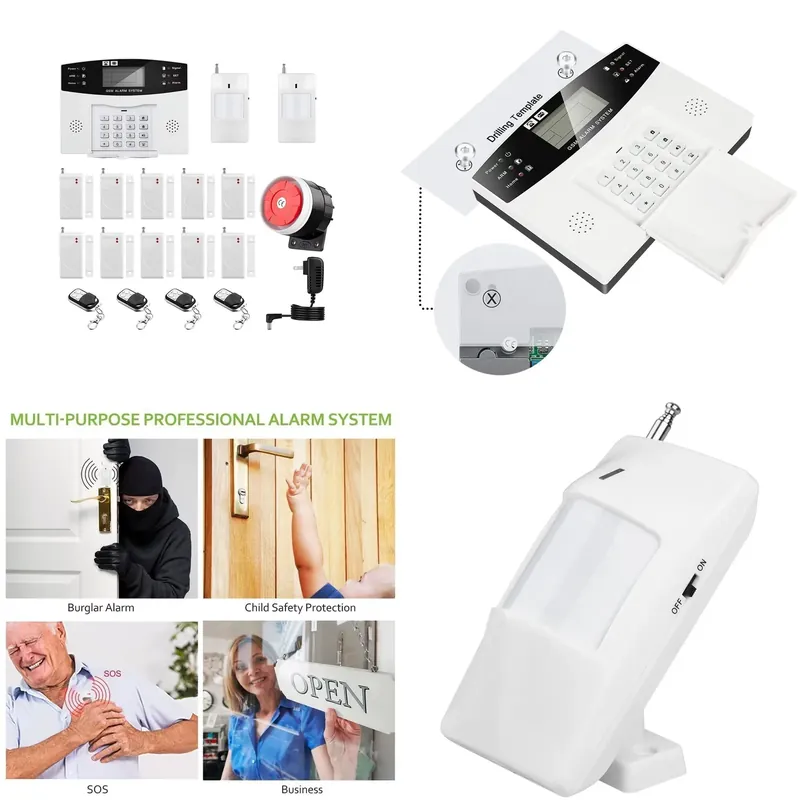 Smart Home Kit - Haus-Einbruchmeldeanlage mit Automatischer Anruffunktion, 120dB Sirene,