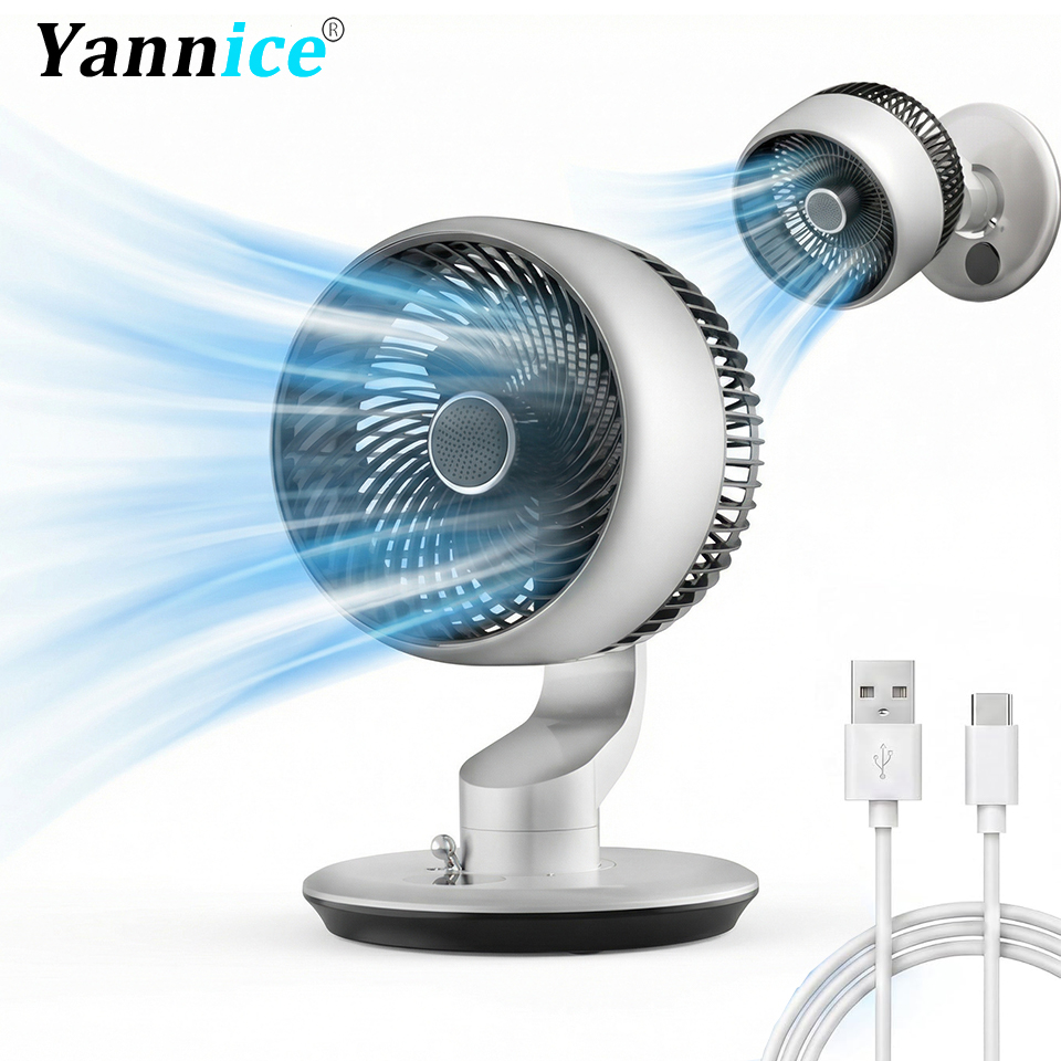 Smart Home Office - 7800 mAh USB-Tischventilator, 5 Geschwindigkeitsstufen, einstellbarer