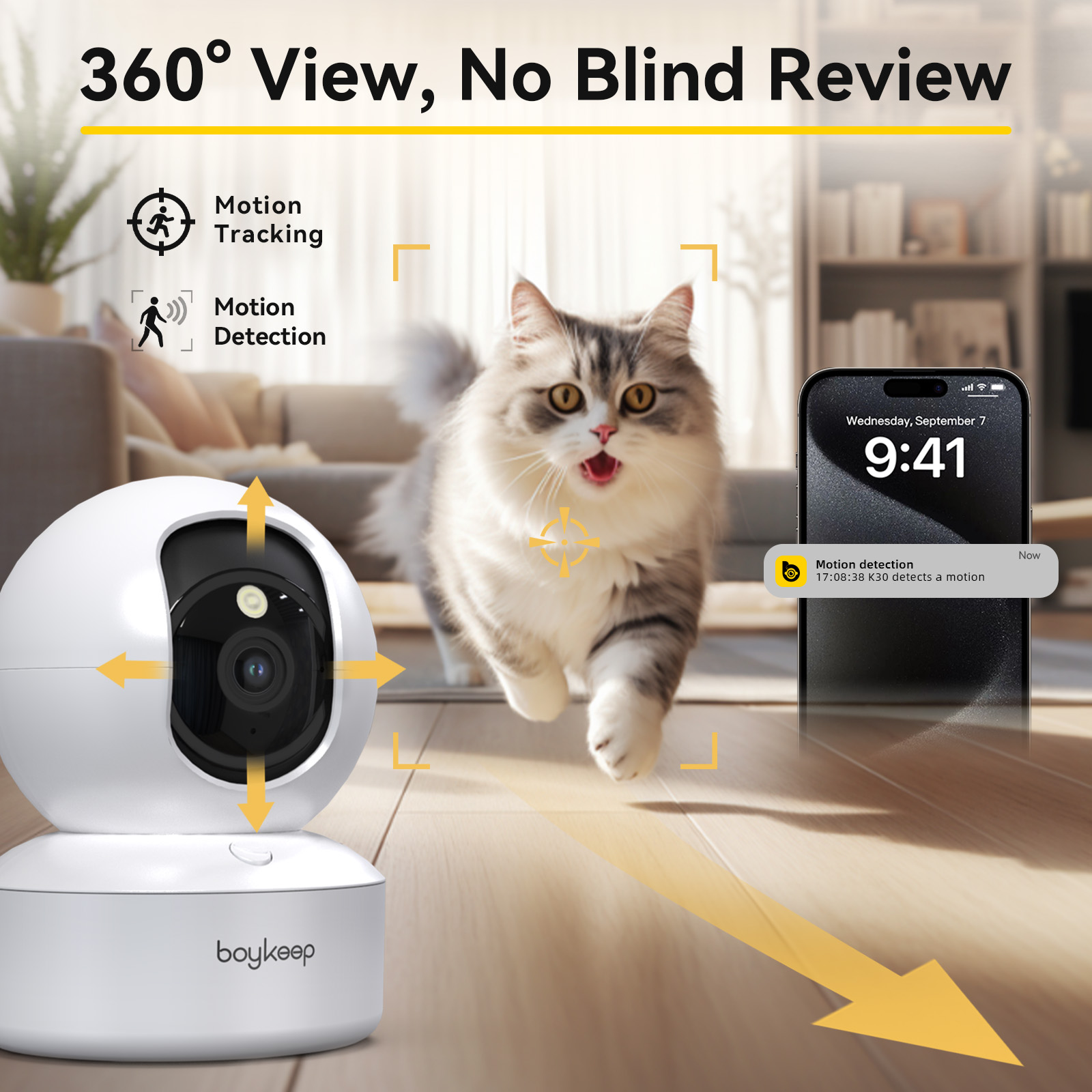 Smart Home Camera Ezviz - Boykeep 2K-Hundekamera mit Telefon-App, 5 G/2,4