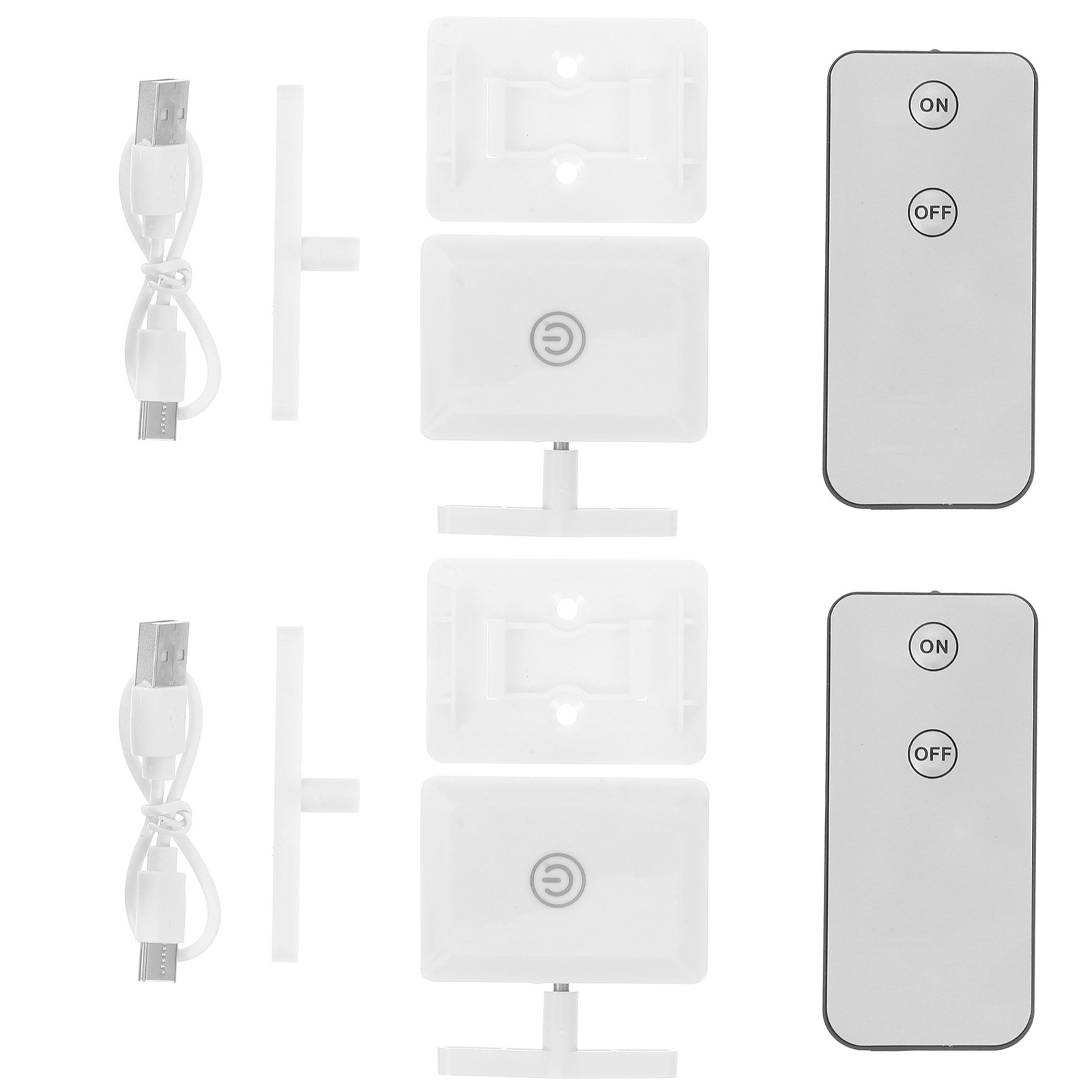 Smart Home Living - 2 Sets Fernbedienungsschalter, kabelloser Tastendrücker, Smart-Home-Zubehör,