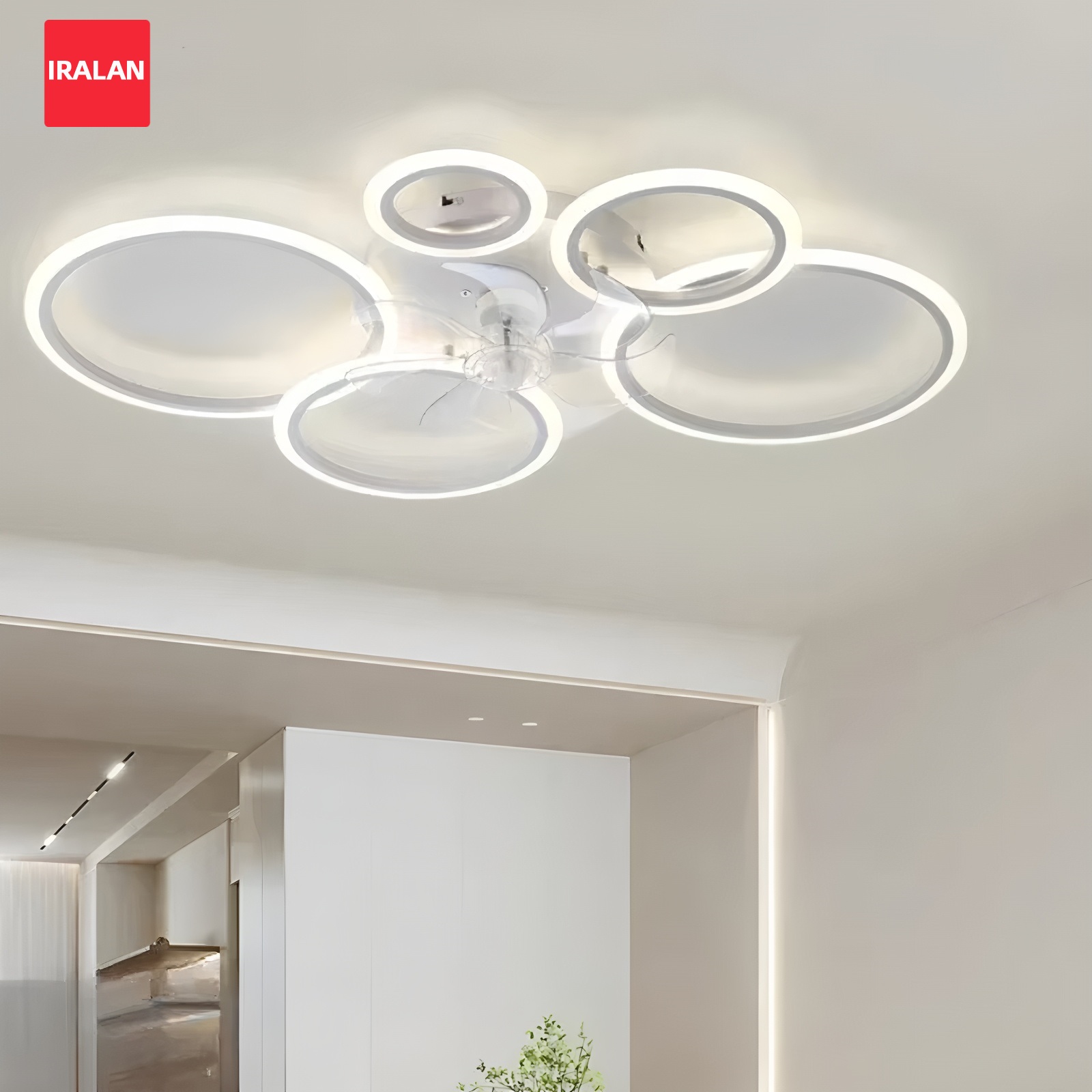 Smart Ceiling Fan - Ringförmiger Deckenventilator mit LED-Beleuchtung Nordisch Minimalistischer