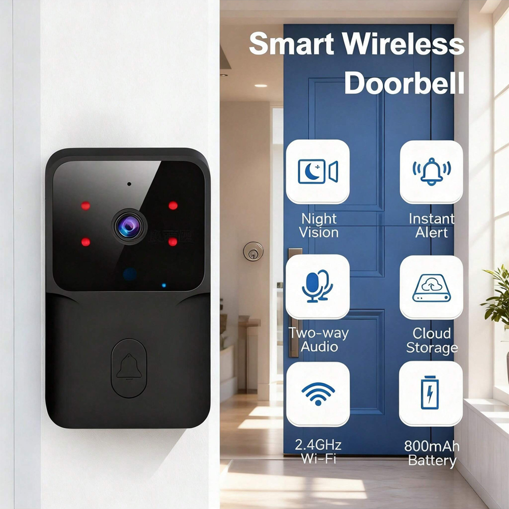 Smart Home Video Doorbell Installation - Smart WiFi Drahtlose Türklingel IR Nachtsicht