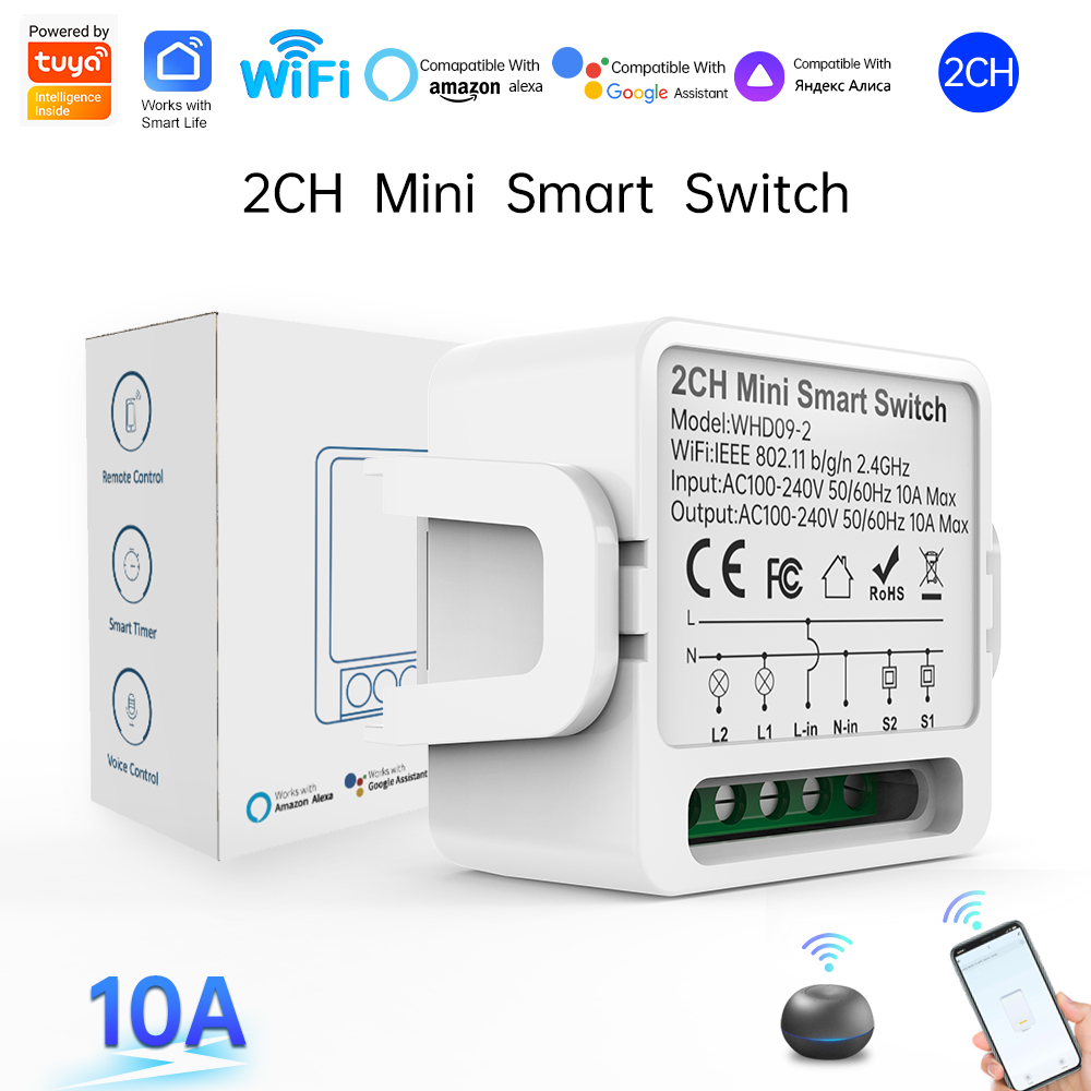 Smart Home Yale - 2-Wege Tuya Smart Switch 2-Gang Intelligenter