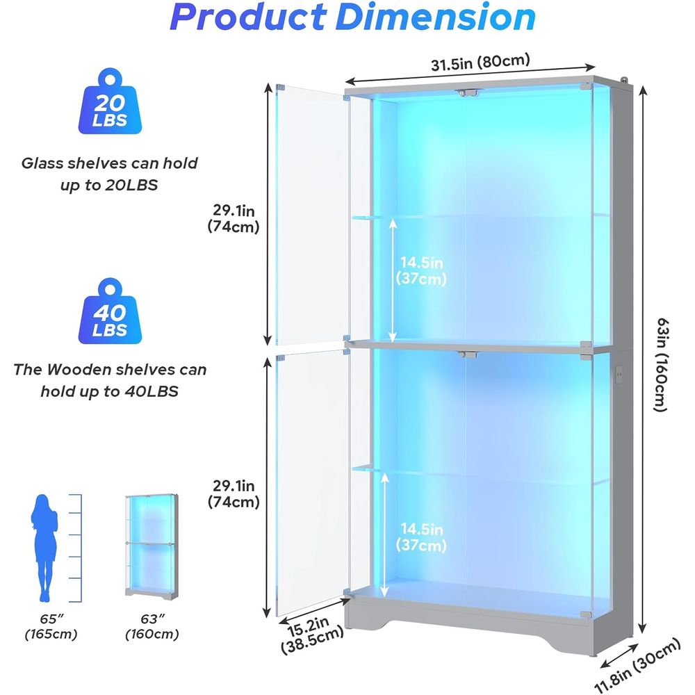 4-stufige Glasvitrine mit Bewe – Motion Sensor Light Bewertung und Preis
